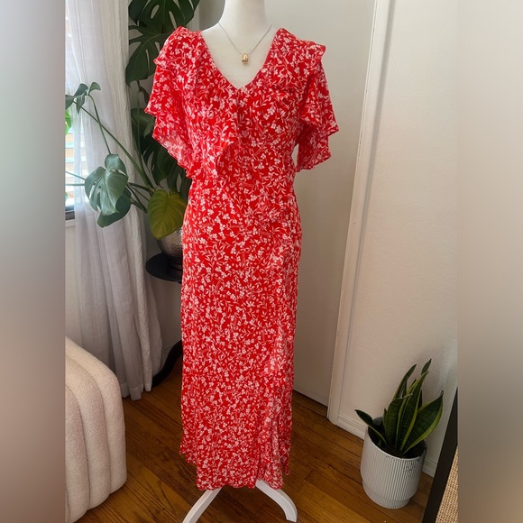 A New Day Red and White Floral Maxi Dress - Picture 1 of 5
